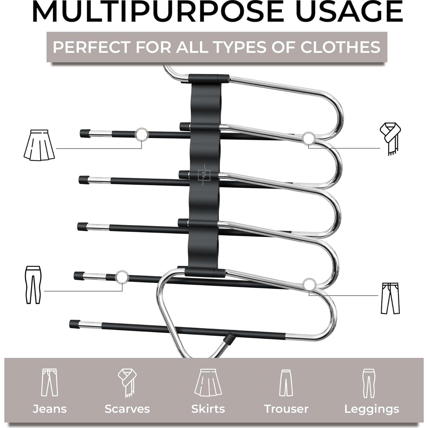 Perchas MORALVE para Pantalones - Paquete de 2 - Antideslizantes