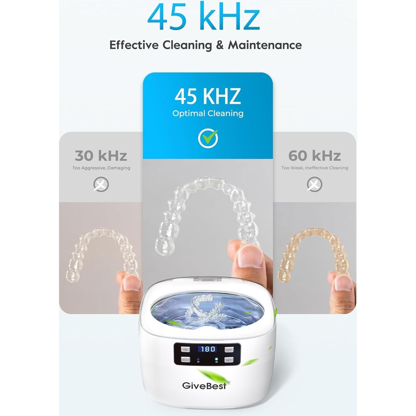 Limpiador Ultrasónico de Joyas GiveBest JX-956 750ml 45kHz