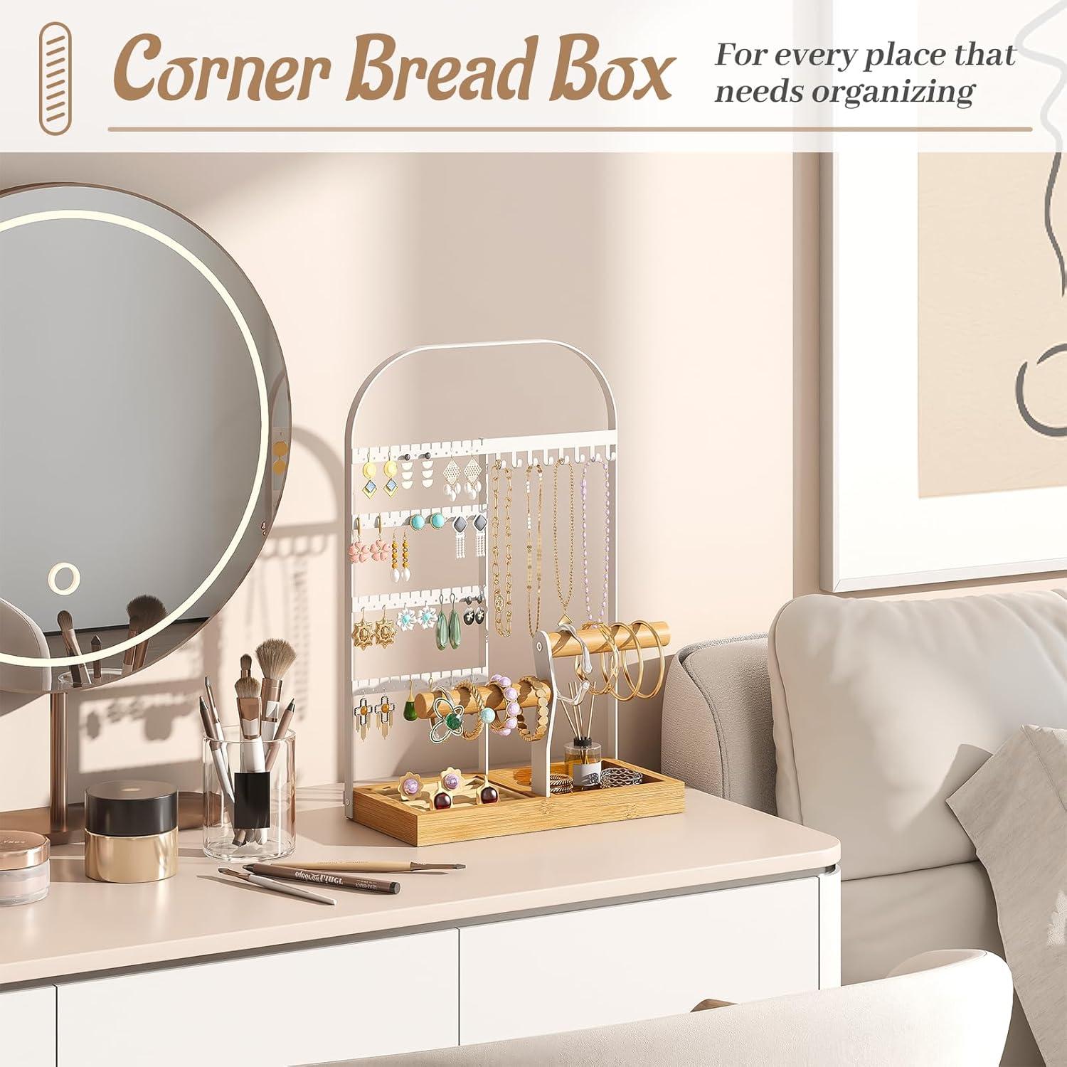 Organizador de Joyería BMOSU Blanco con 4 Niveles y 48 Agujeros