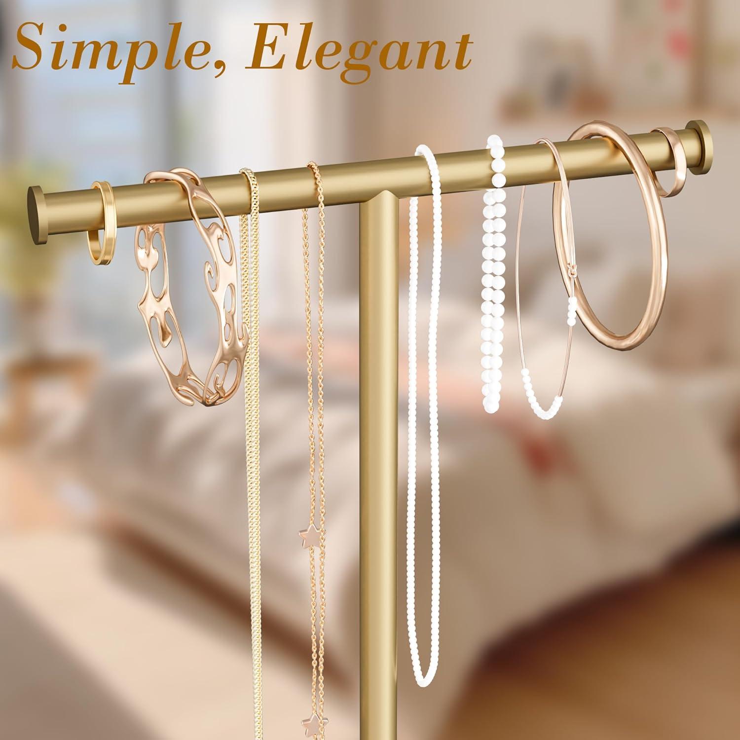 Soporte Organizador de Joyería Jasopaco Oro 32 cm Forma de T