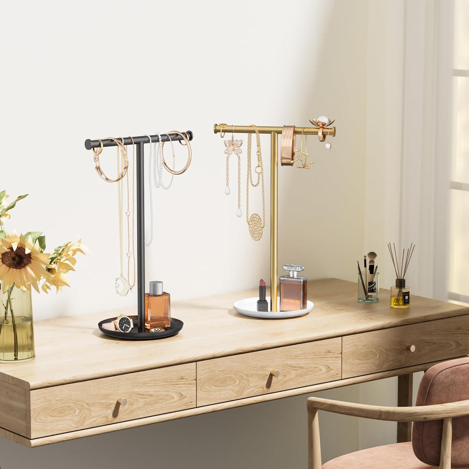 Soporte Organizador de Joyería Jasopaco Oro 32 cm Forma de T