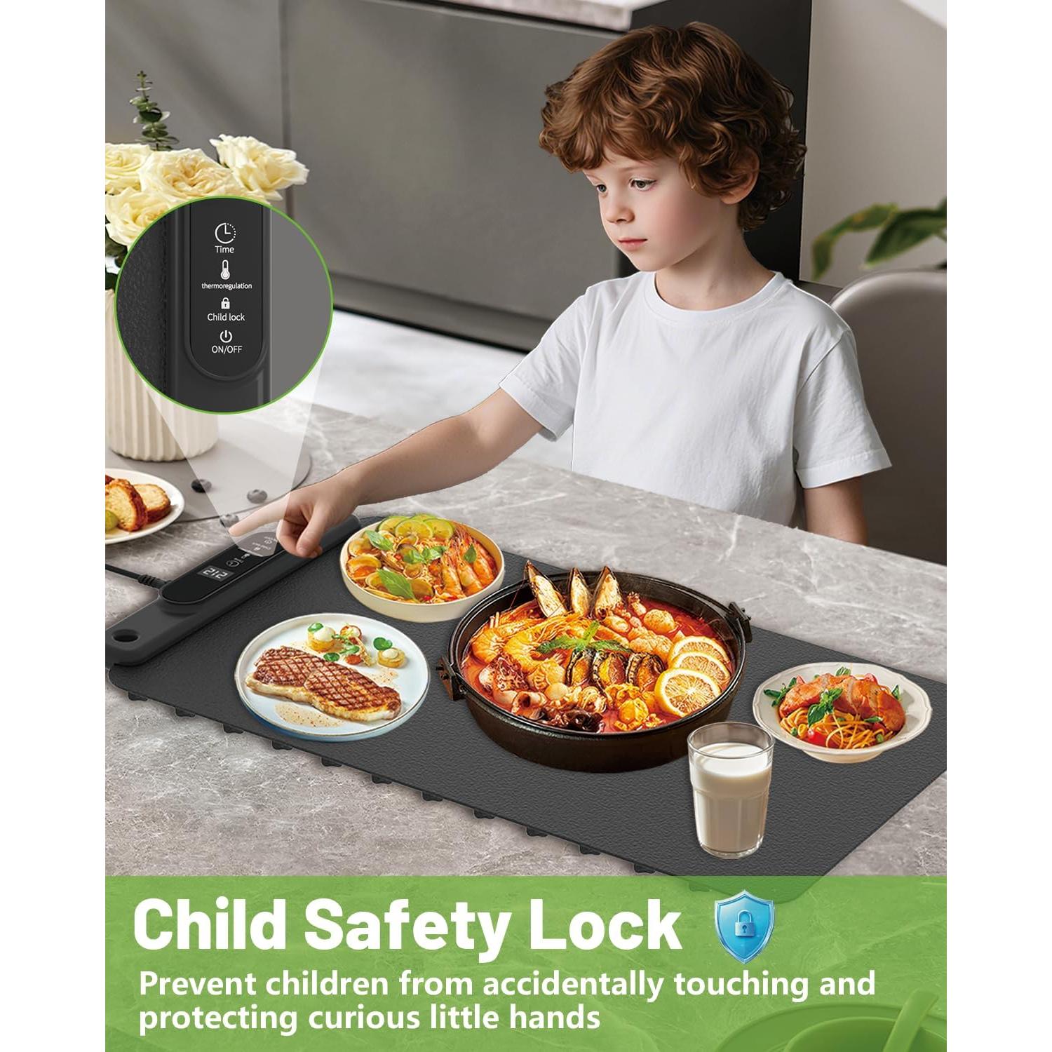 Alfombrilla Calentadora de Comida YTLAD 65x39.5cm 300W Negra