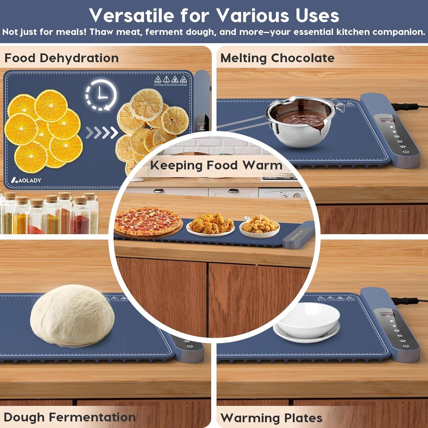 Alfombrilla Calentadora de Comida AOLADY 60x38cm con Control APP
