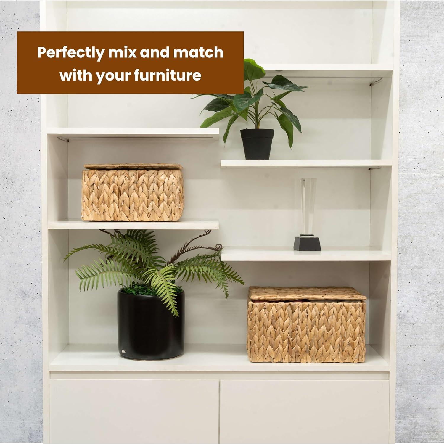 Juego de 2 Cestas de Almacenamiento KOLWOVEN con Tapa