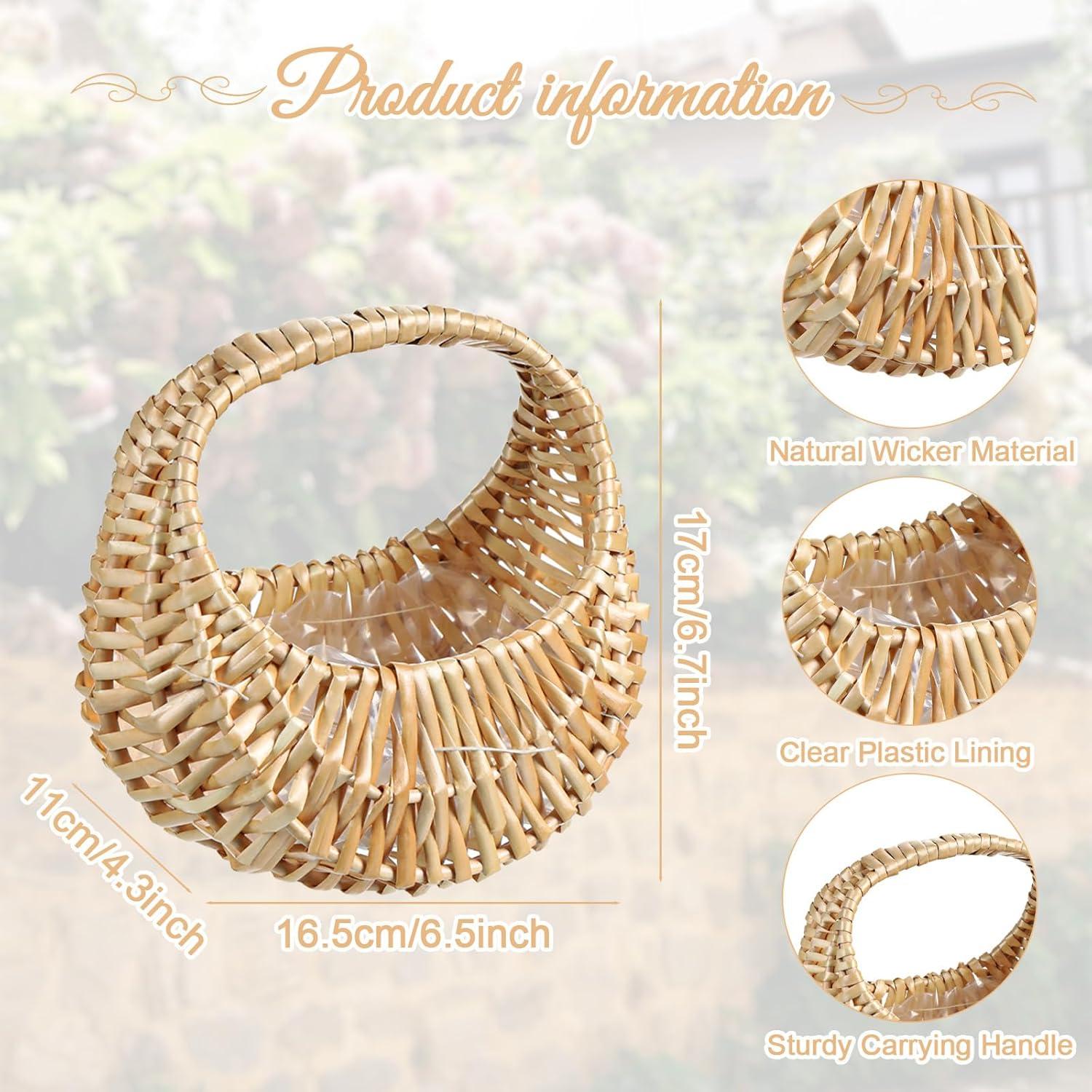 Paquete de 3 Cestas de Mimbre Agolctry para Niña de Flores