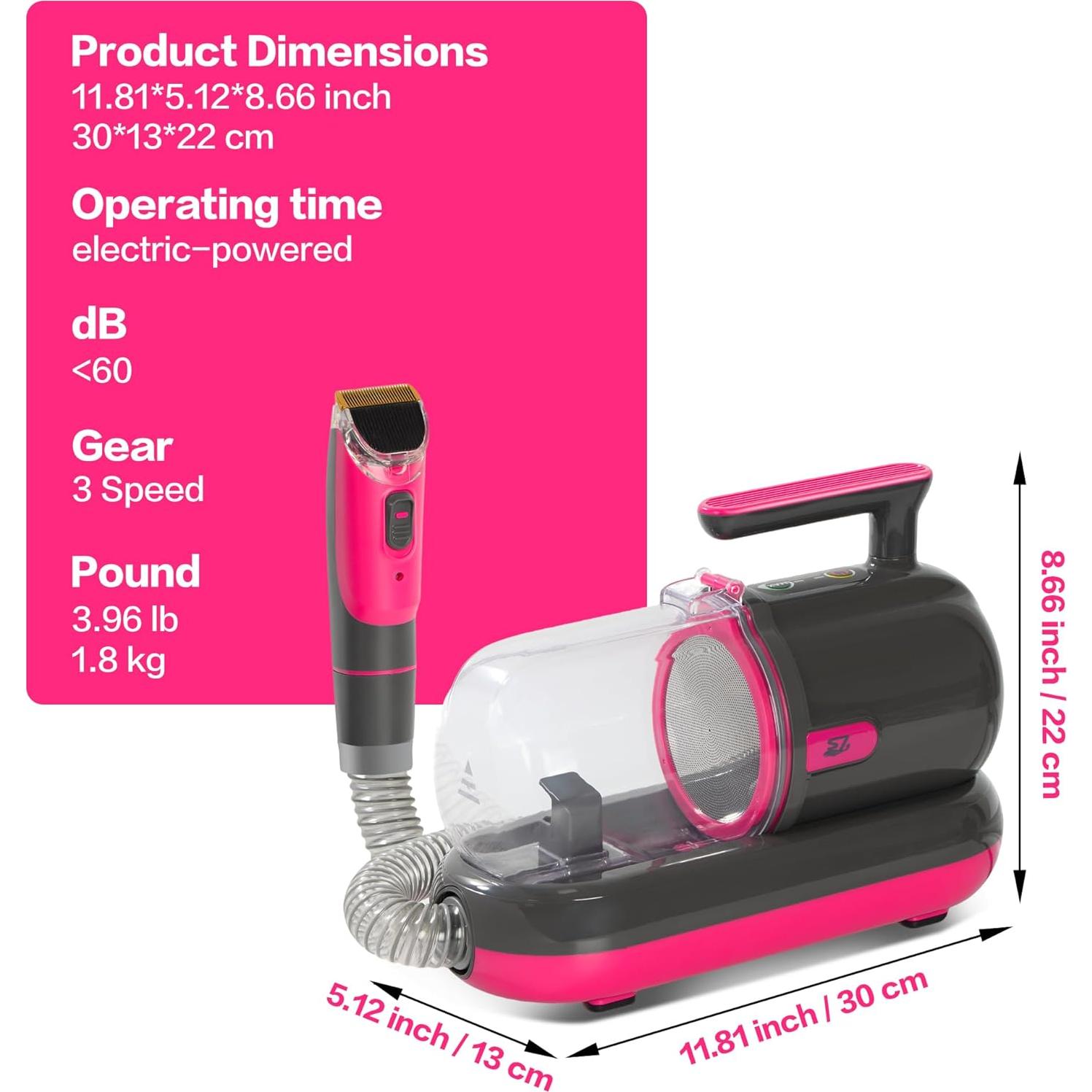 Kit de Acicalamiento para Perros WINWIN S7 con Aspiradora 1.5L