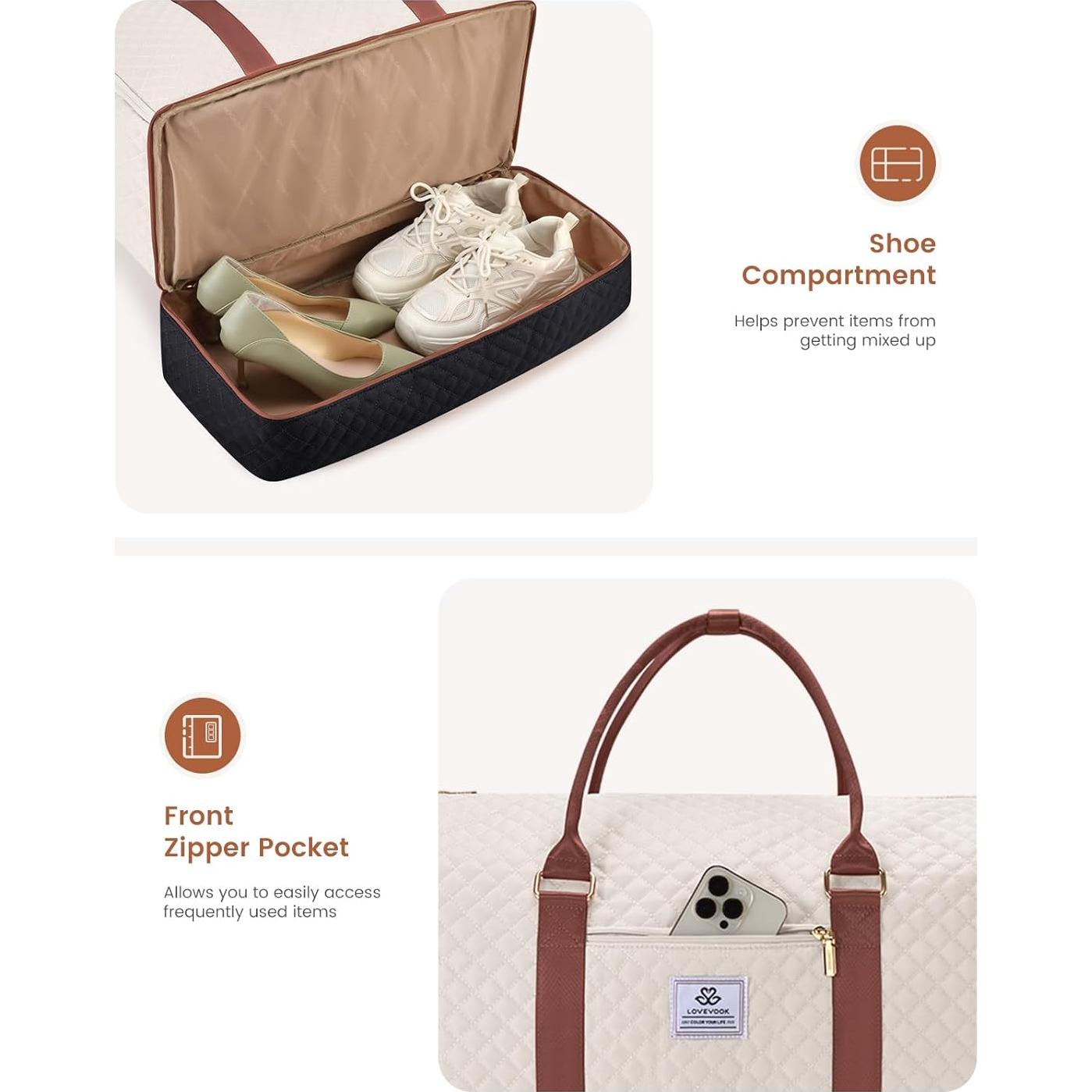 Bolsa de Ropa LOVEVOOK 2 en 1 para Mujeres Impermeable 53L