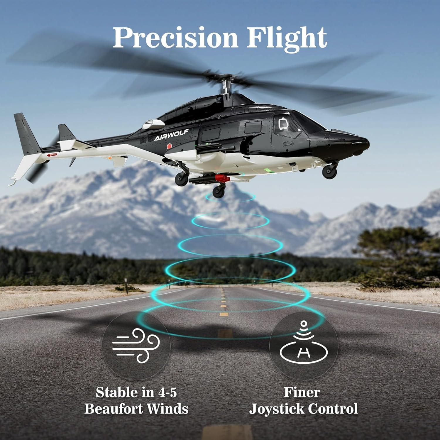 Helicóptero RC Airwolf Carmanon 27:1 con Auto-Flotación y 6CH