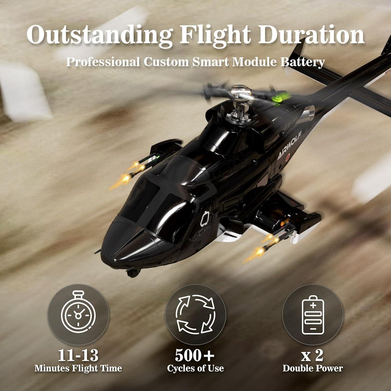 Helicóptero RC Airwolf Carmanon 27:1 con Auto-Flotación y 6CH