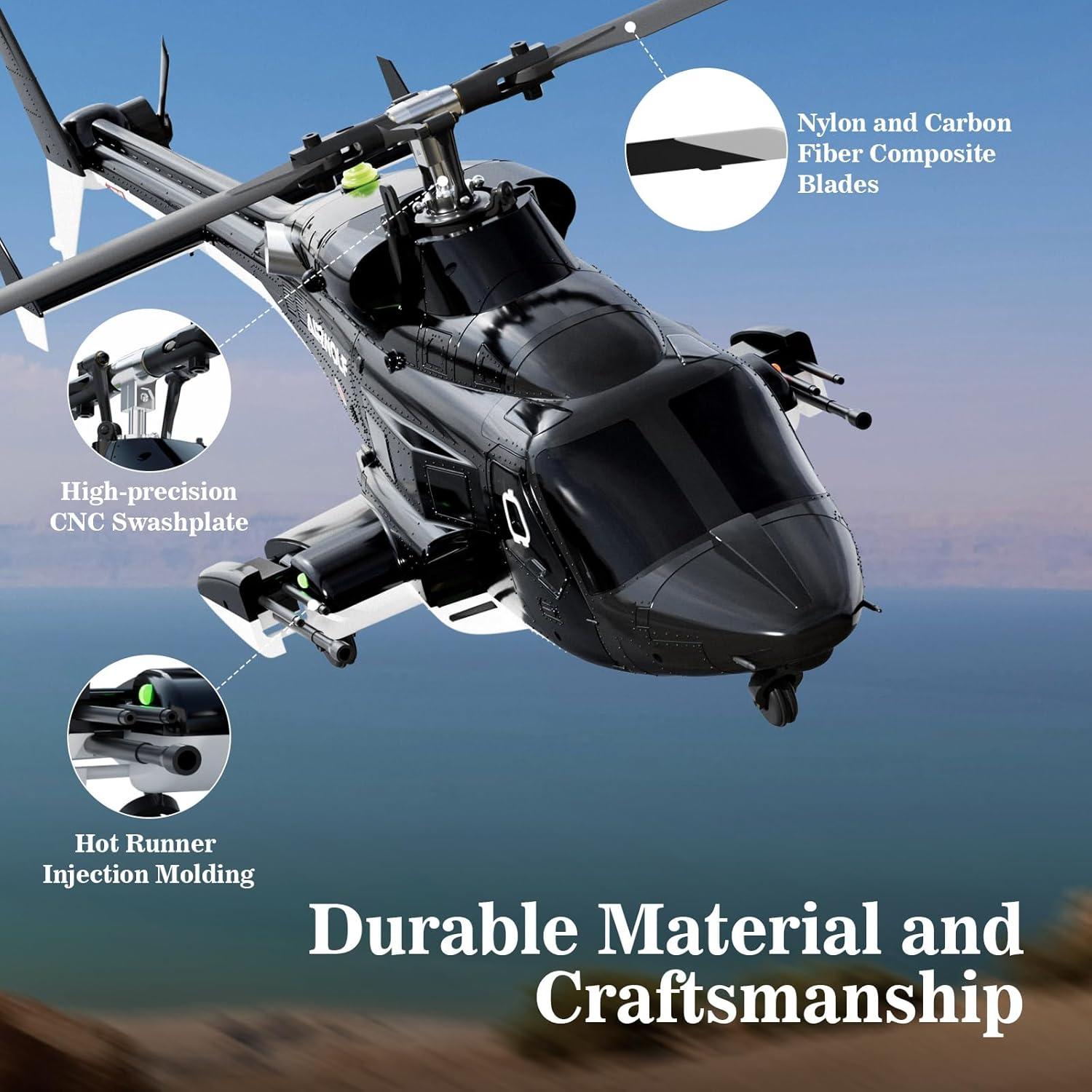 Helicóptero RC Airwolf Carmanon 27:1 con Auto-Flotación y 6CH