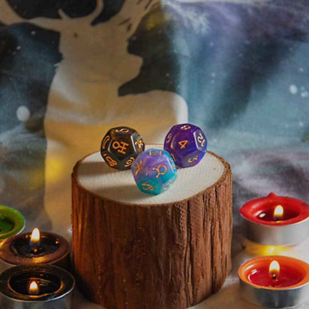 Juego de Dados Astrológicos CREEBUY 3 Piezas D12 Brillantes