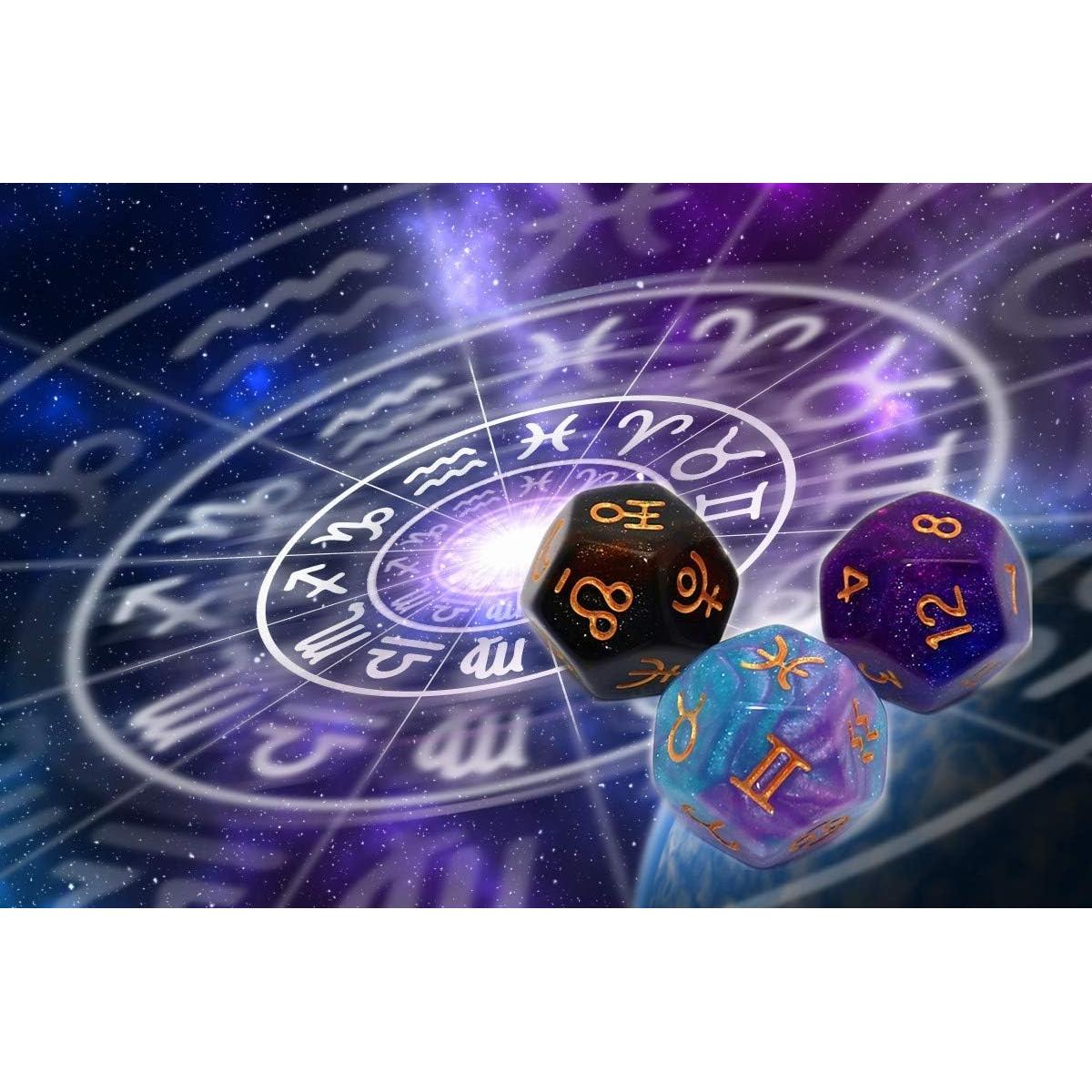 Juego de Dados Astrológicos CREEBUY 3 Piezas D12 Brillantes