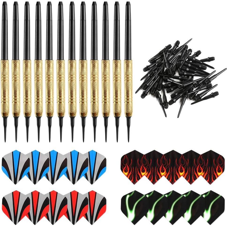 Juego de Dardos Punta Suave Accmor 12 Pcs con 36 Consejos