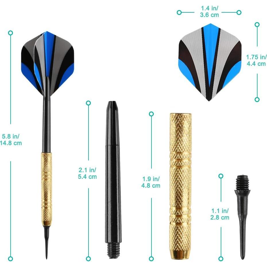 Juego de Dardos Punta Suave Accmor 12 Pcs con 36 Consejos