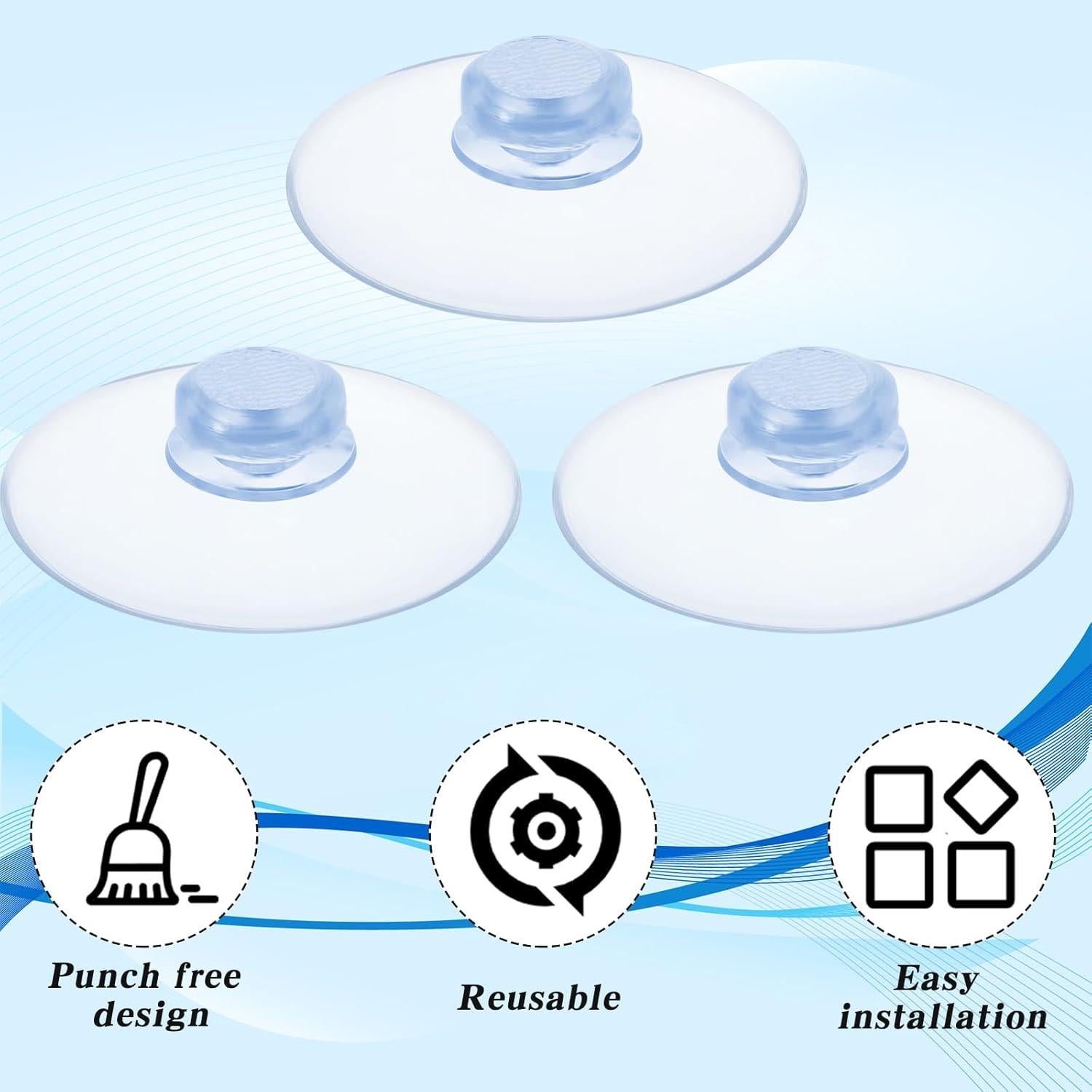 Ventosas Transparentes HJZHII 20mm 50 Pcs Reutilizables