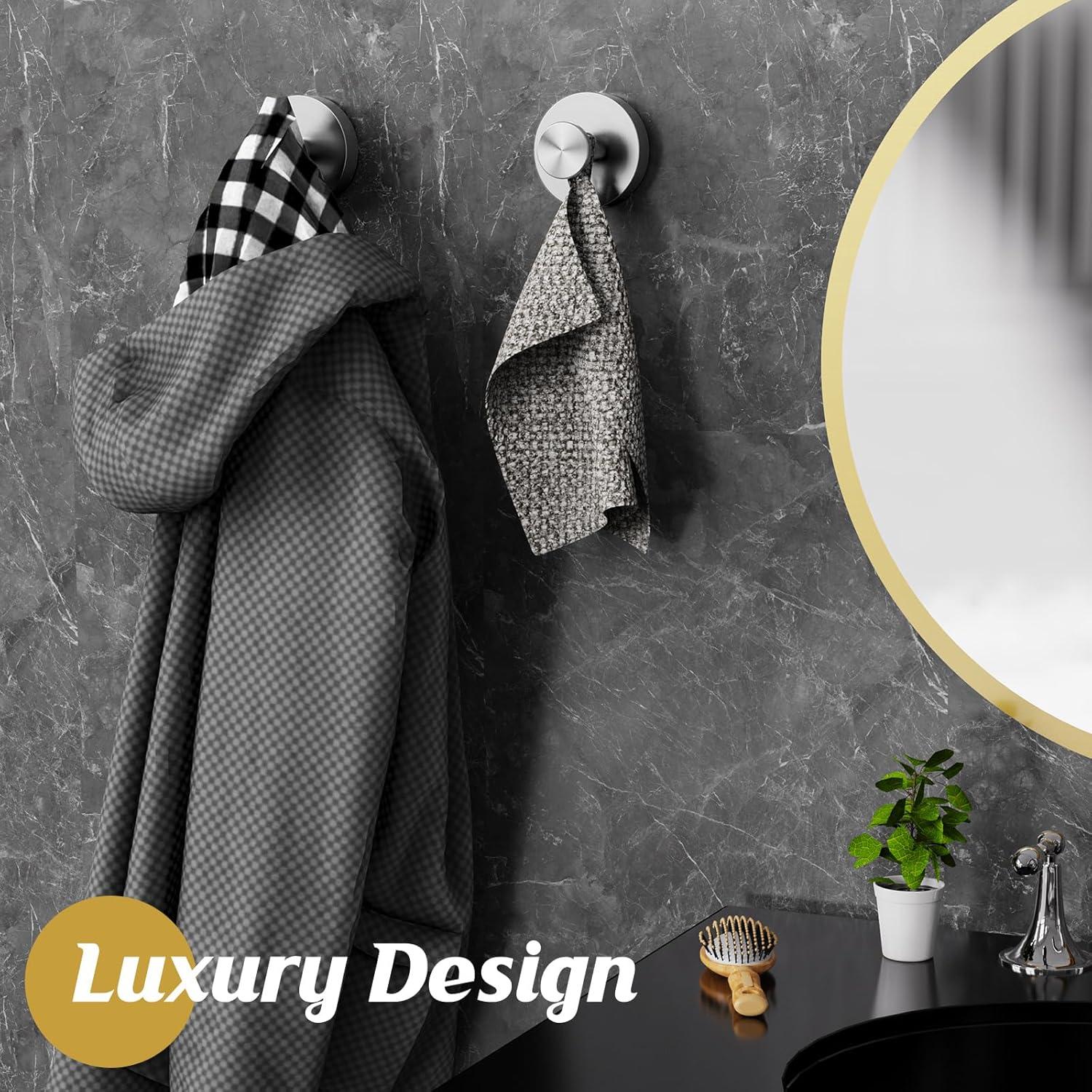 Ganchos de Ventosa para Ducha MOTAIPEAK - 2 Piezas Plata