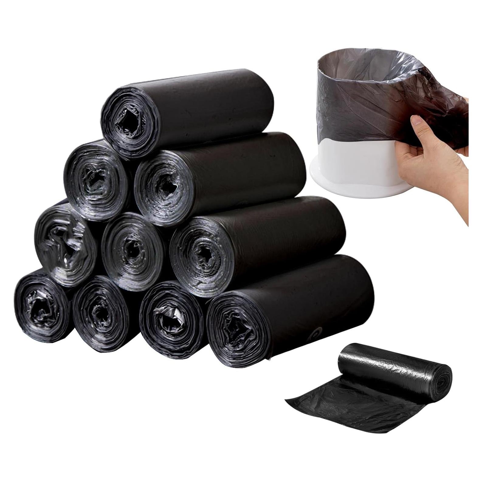 Mini Bolsas de Basura Fuertes GWZiehory 0.5 Gal 300 Cuentas Negro