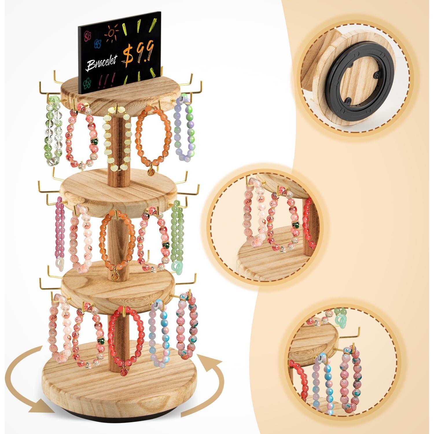 Soporte giratorio de joyería Rhuar de 3 niveles con pizarra