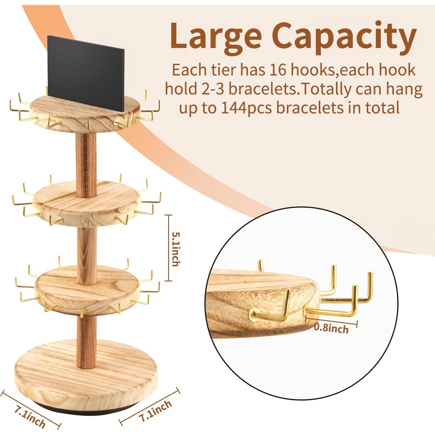 Soporte giratorio de joyería Rhuar de 3 niveles con pizarra