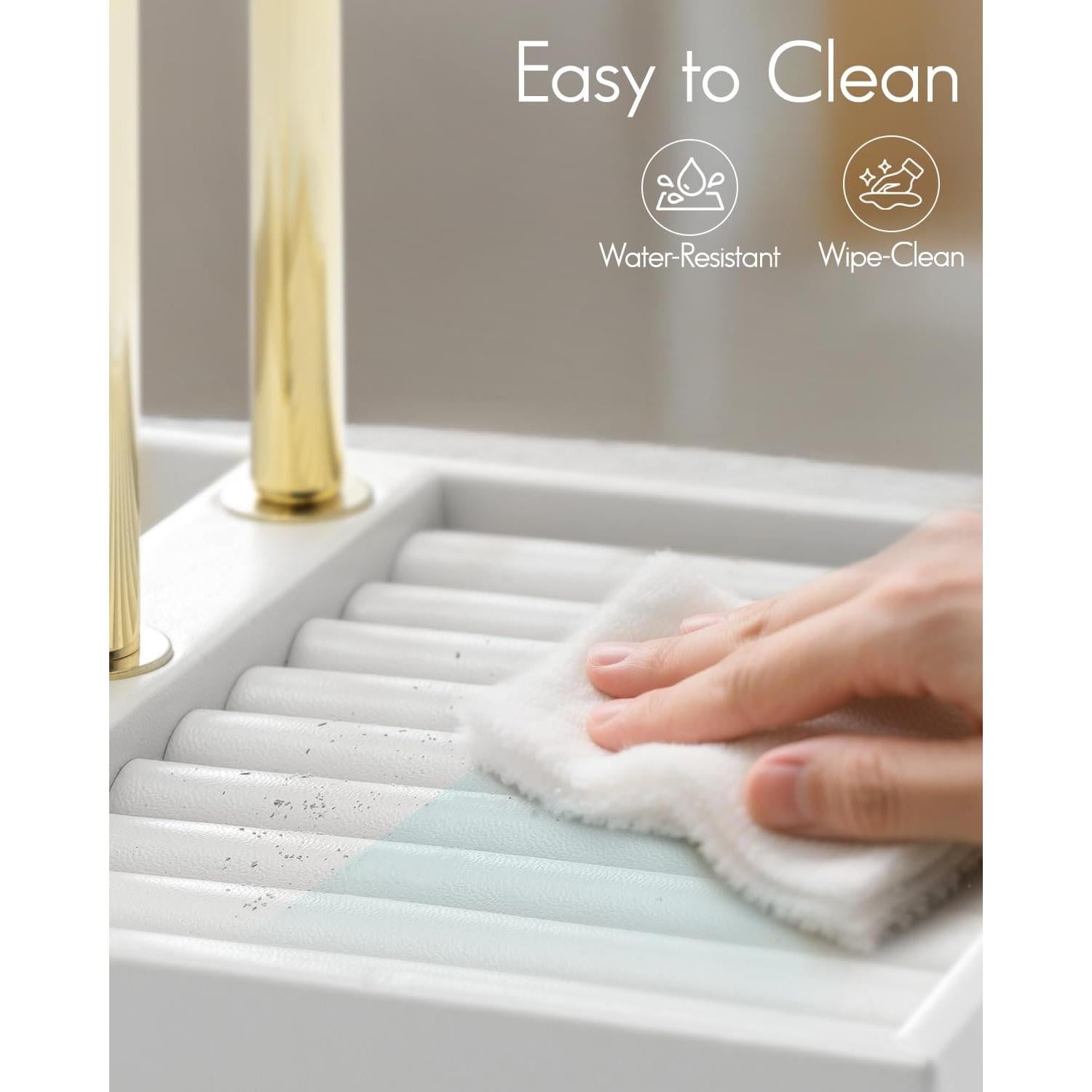 Soporte Organizador de Joyería Vlando 3 Niveles Cuero Blanco