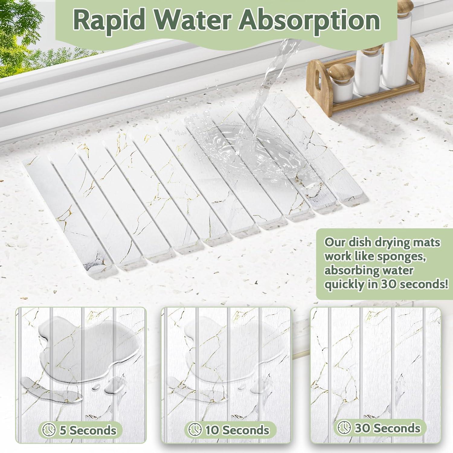 Alfombrilla de Secado de Piedra Diatomea 60x39 cm Blanca