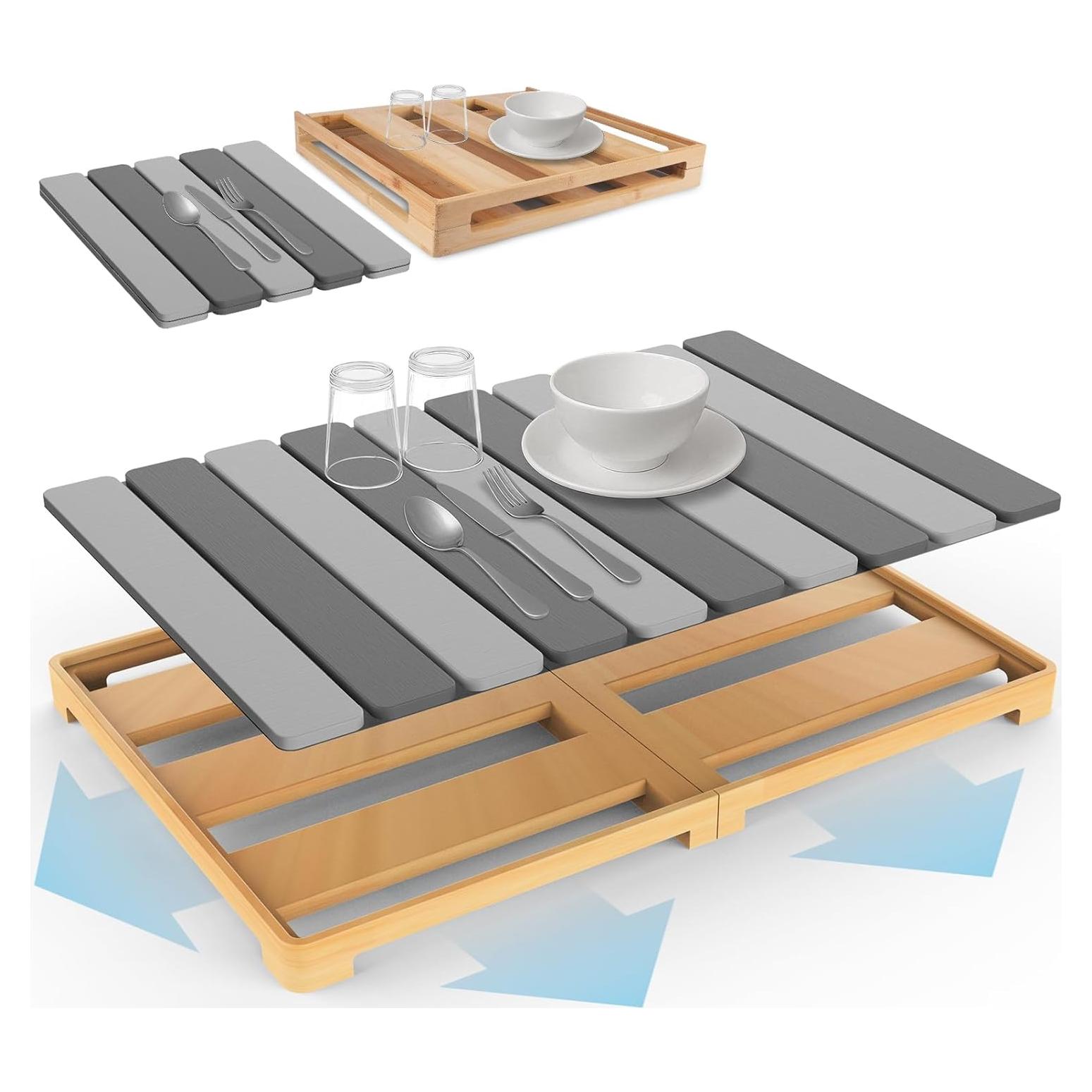 Alfombrilla de Secado de Platos ArtyCozy 61x41 cm Plegable