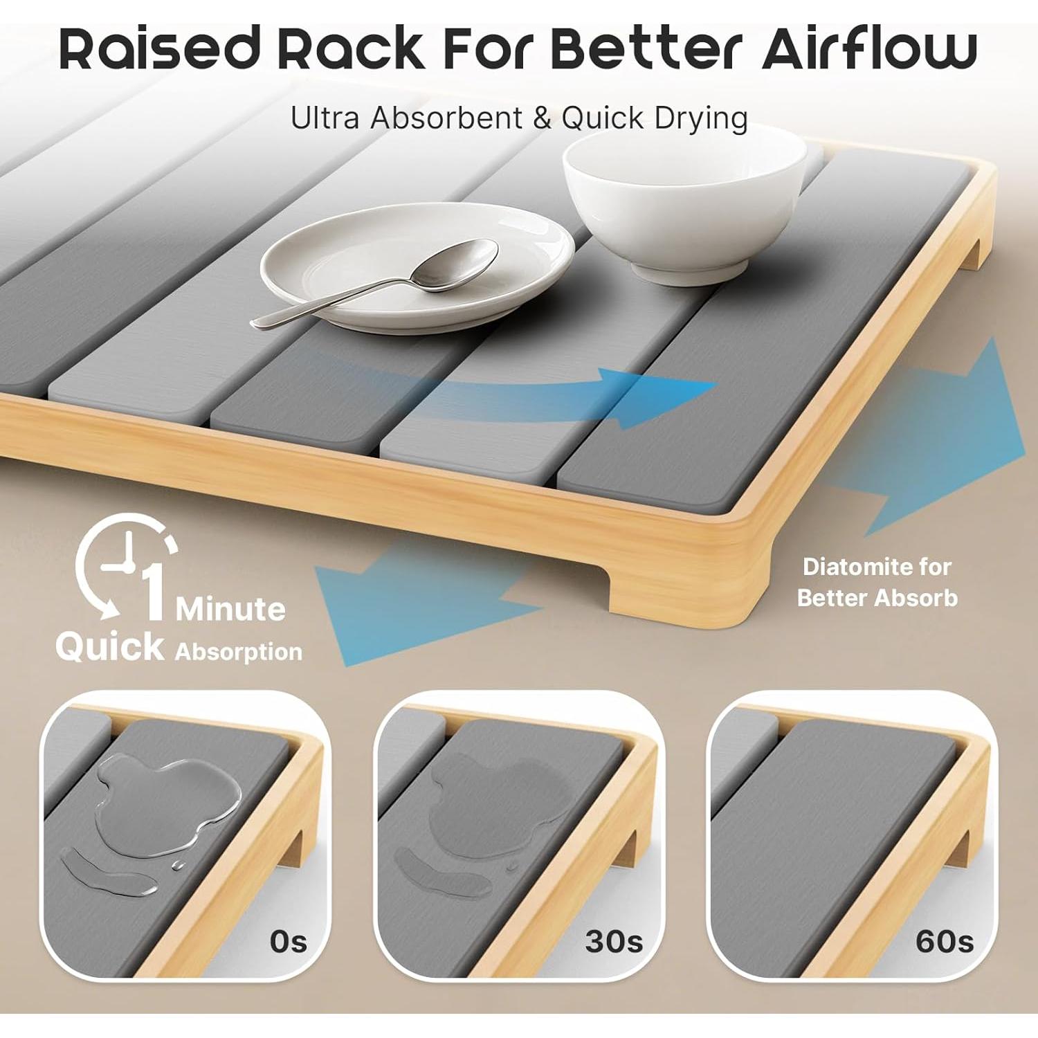 Alfombrilla de Secado de Platos ArtyCozy 61x41 cm Plegable