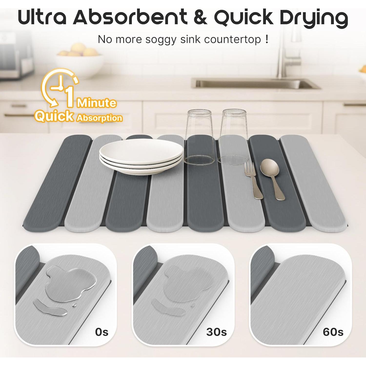 Alfombrilla de Secado de Platos ArtyCozy 61x41 cm Antideslizante