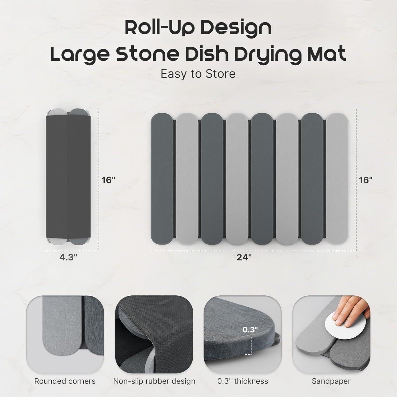 Alfombrilla de Secado de Platos ArtyCozy 61x41 cm Antideslizante