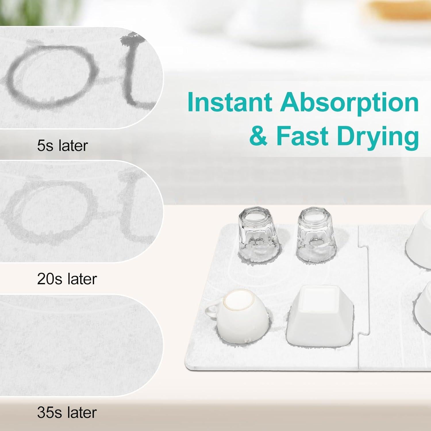 Alfombrilla de Secado de Piedra Luxspire 61x40 cm Antideslizante