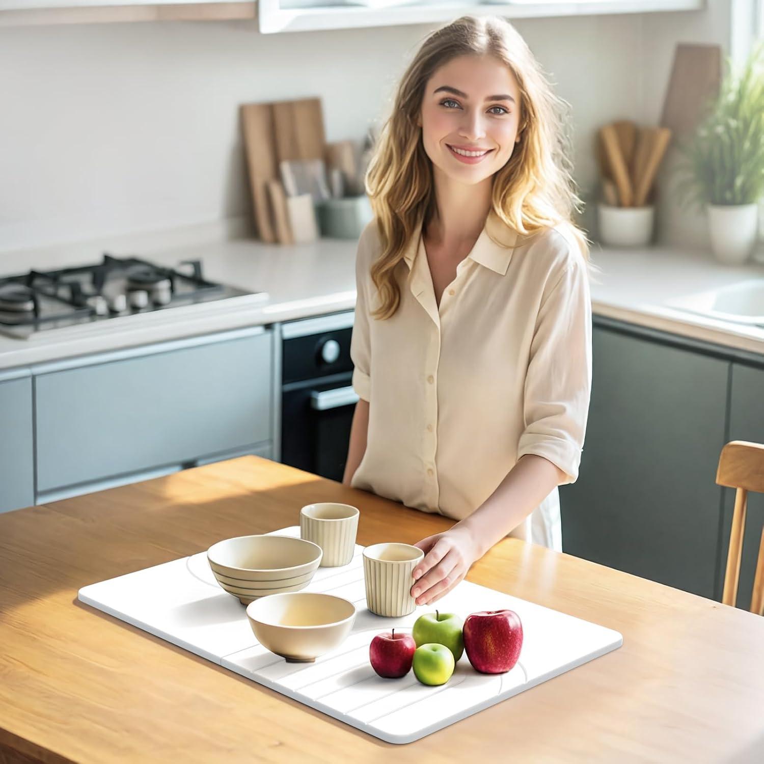 Alfombrilla de Secado de Piedra Luxspire 61x40 cm Antideslizante