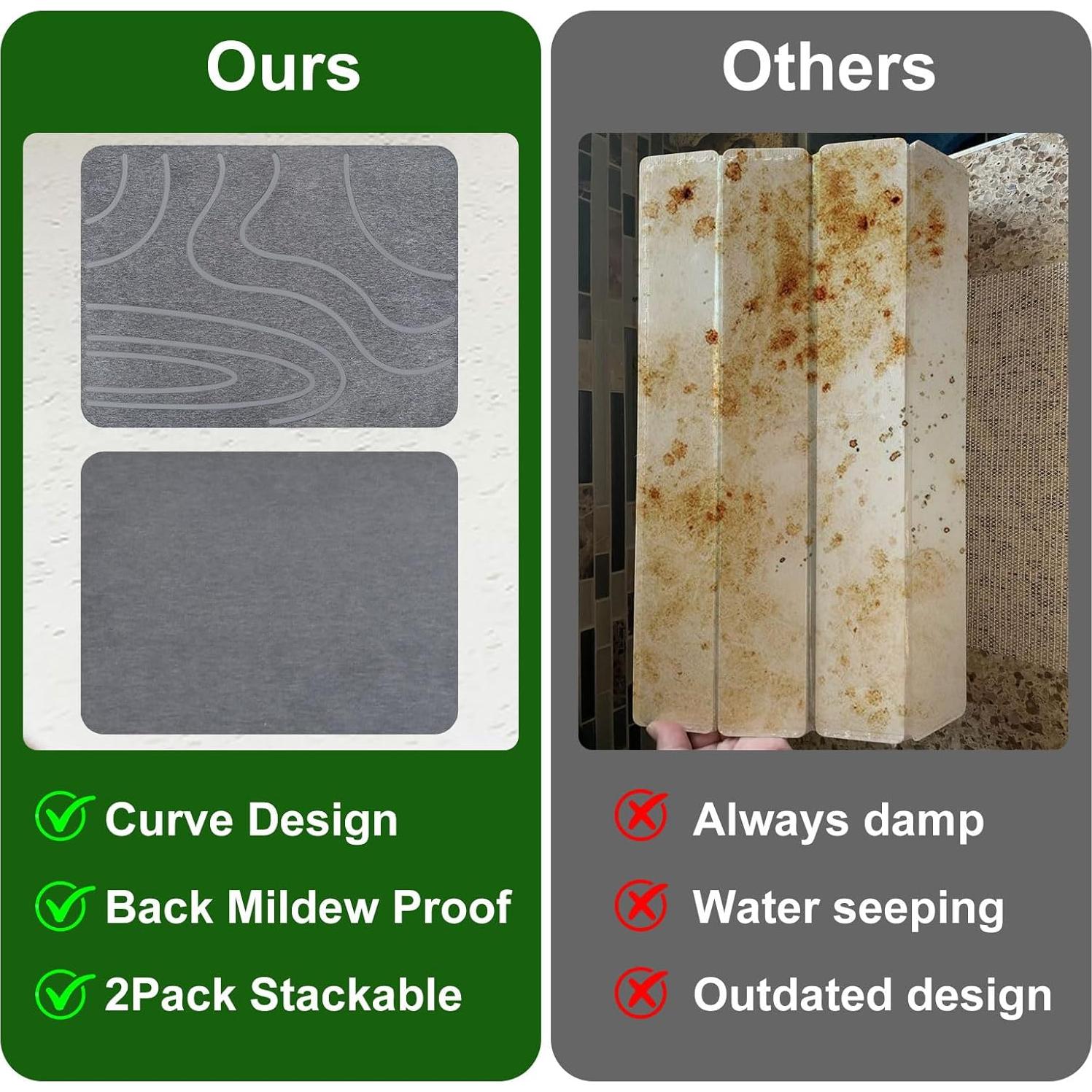 Alfombrilla de Secado de Piedra Diatomácea 2 Paquetes 40x30cm