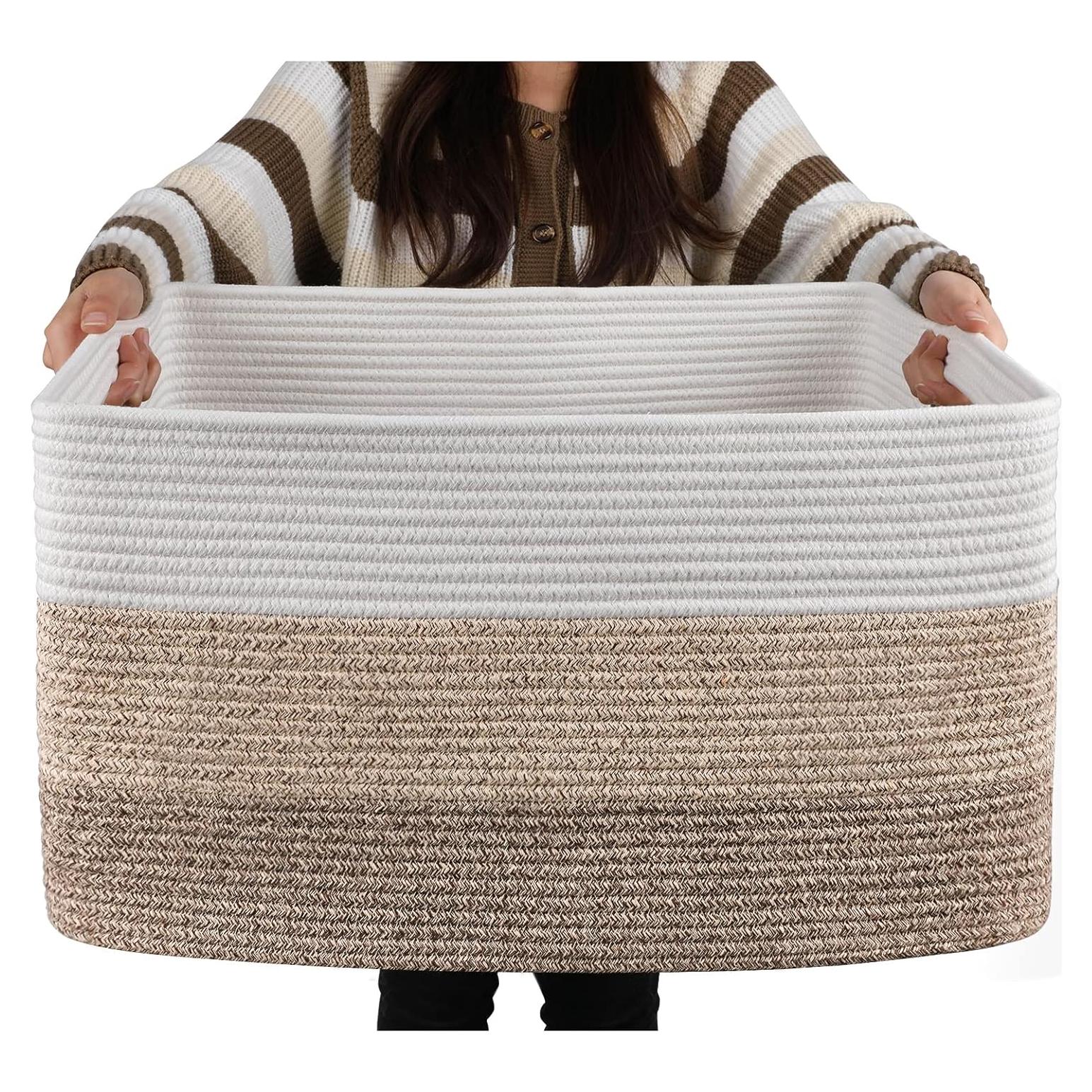 Canasta Grande de Almacenamiento OIAHOMY 71L Amarillo Gradiente