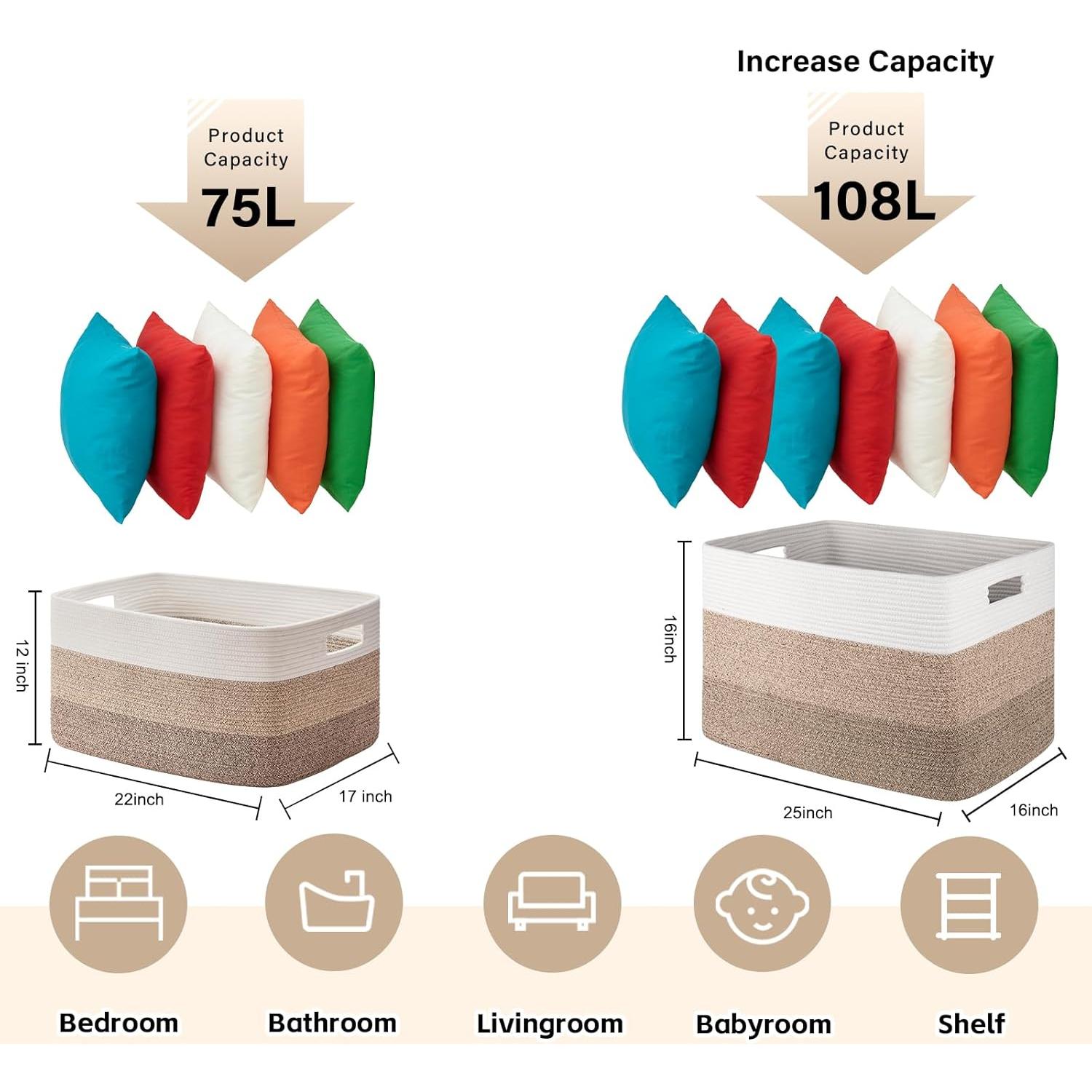 Canasta Grande de Almacenamiento OIAHOMY 71L Amarillo Gradiente