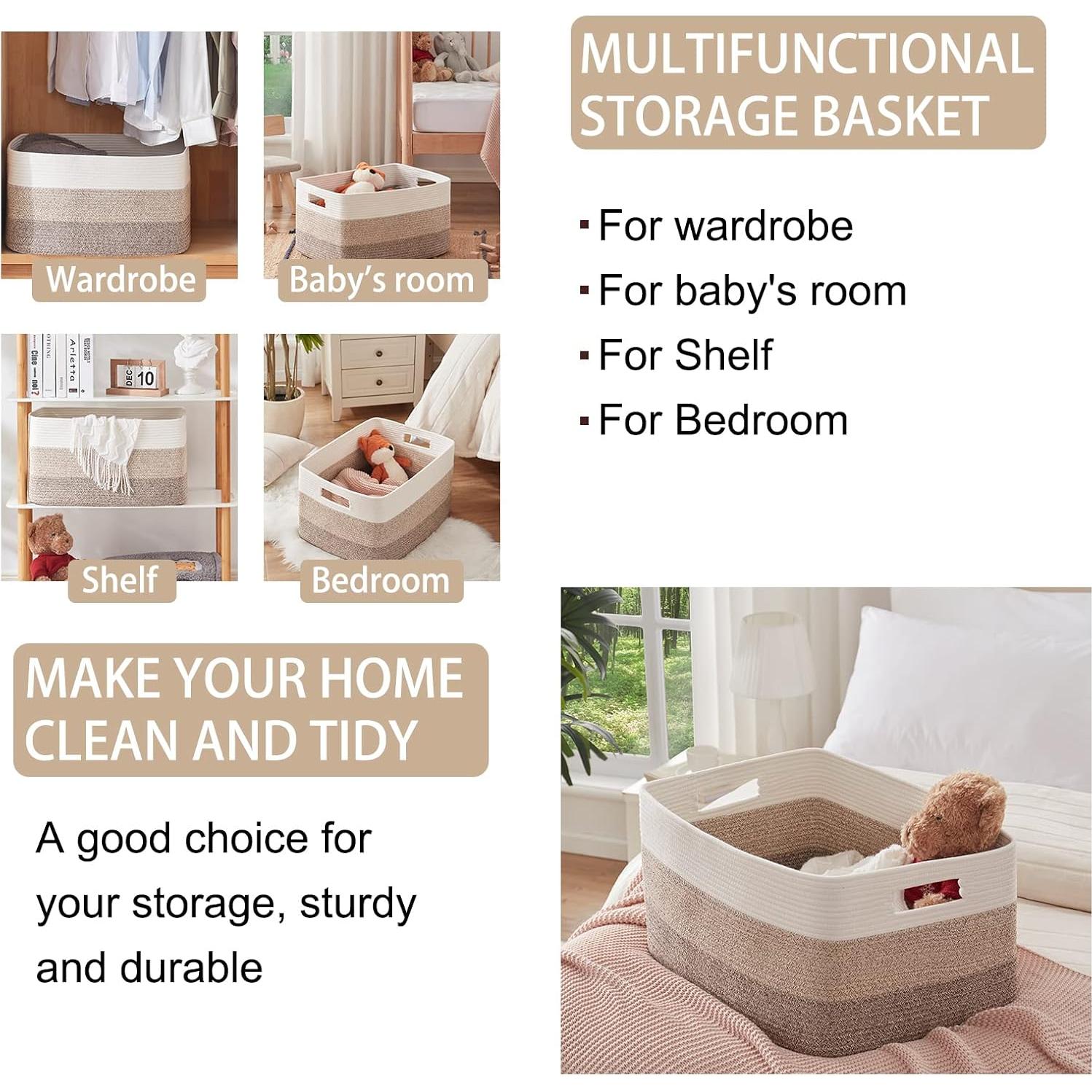 Canasta Grande de Almacenamiento OIAHOMY 71L Amarillo Gradiente