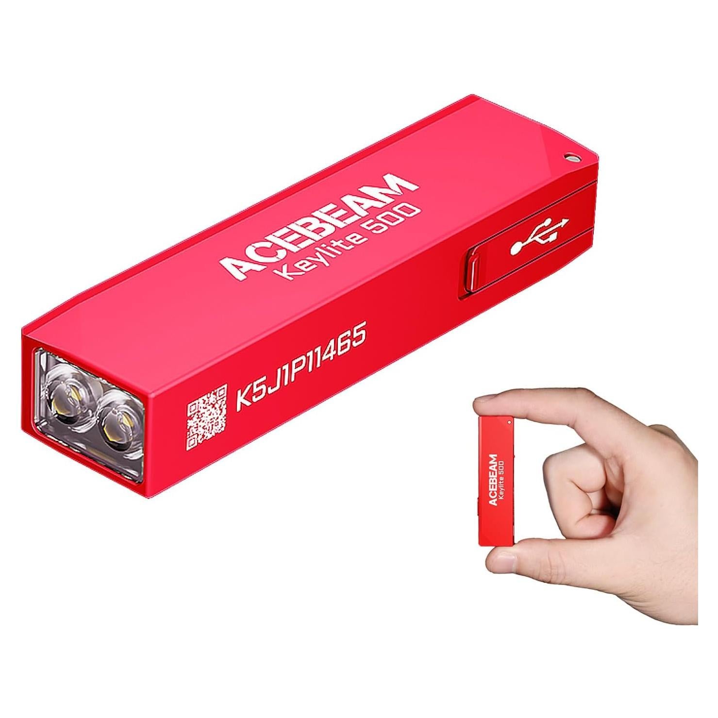 Linterna EDC ACEBEAM Keylite 500 LED Recargable Roja