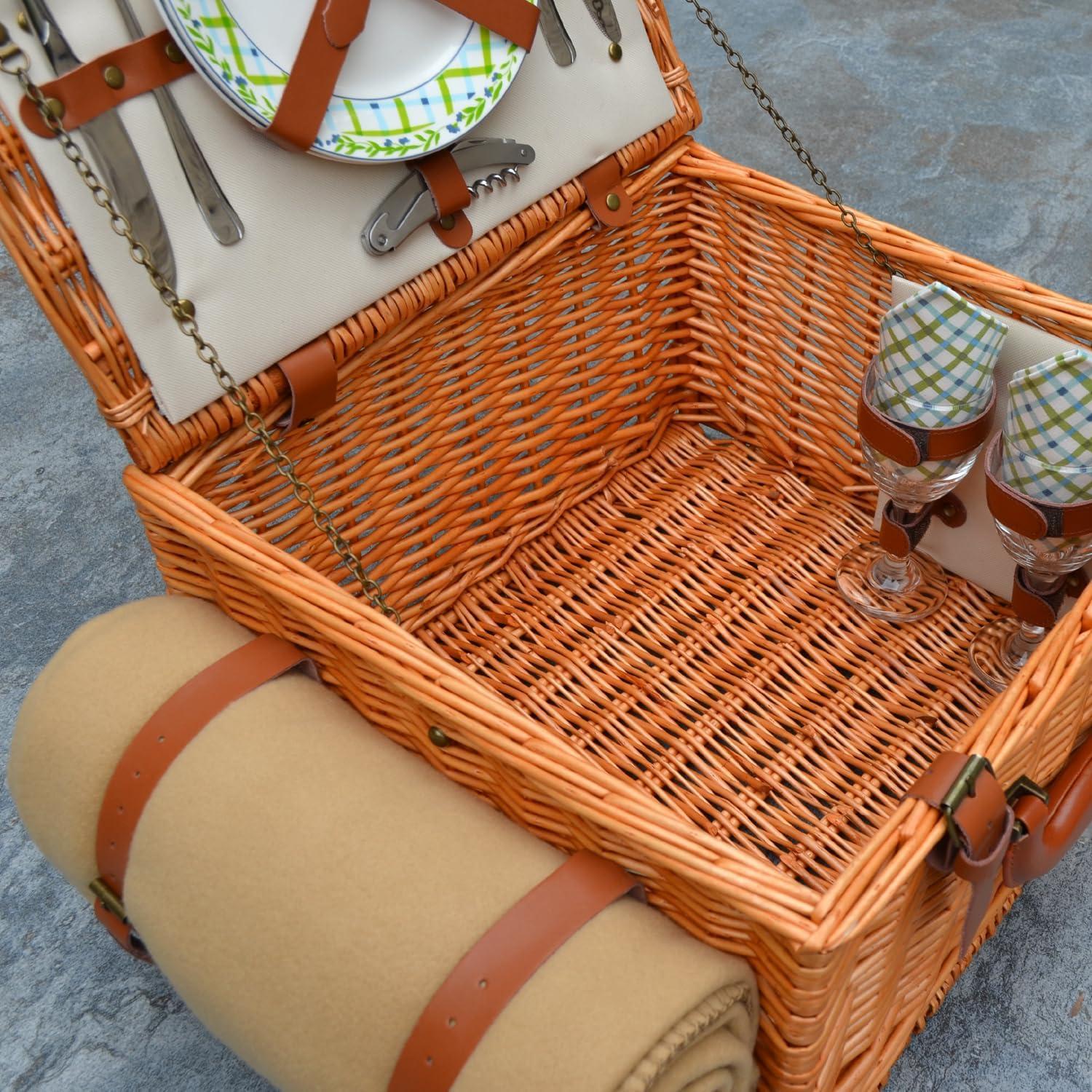 Cesta de Picnic Picnic en Ascot Gazebo para 2 con Manta y Accesorios