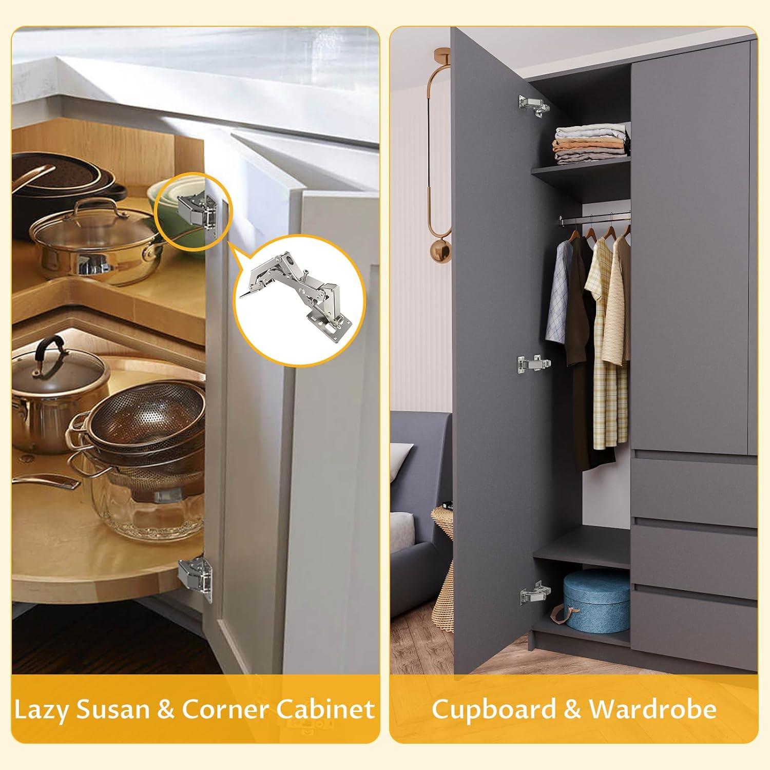 Paquete de 4 bisagras de gabinete Chibery 170° cierre suave