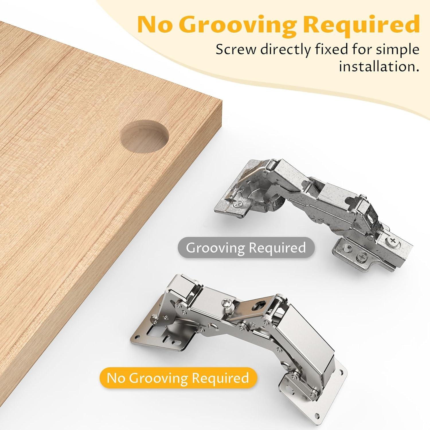 Paquete de 4 bisagras de gabinete Chibery 170° cierre suave