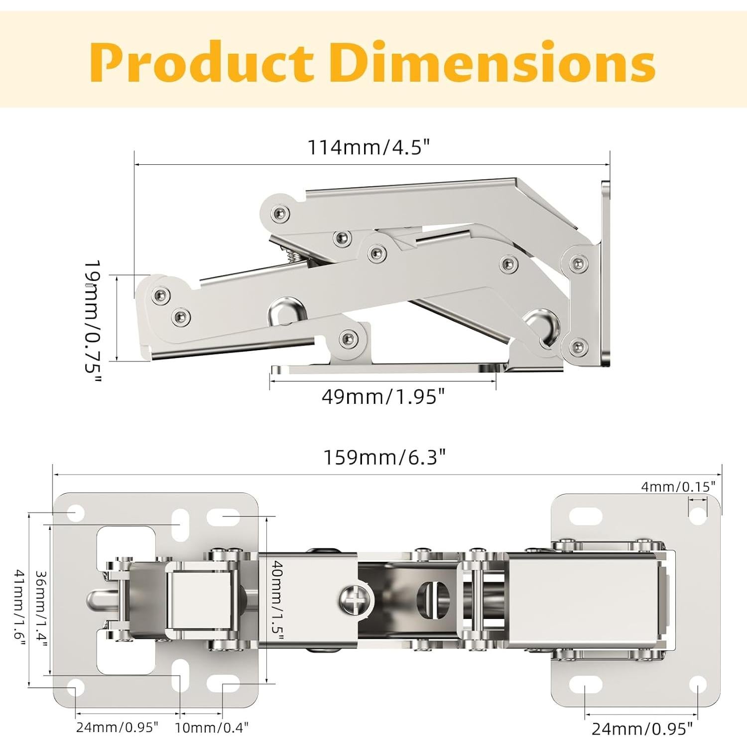 Paquete de 4 bisagras de gabinete Chibery 170° cierre suave