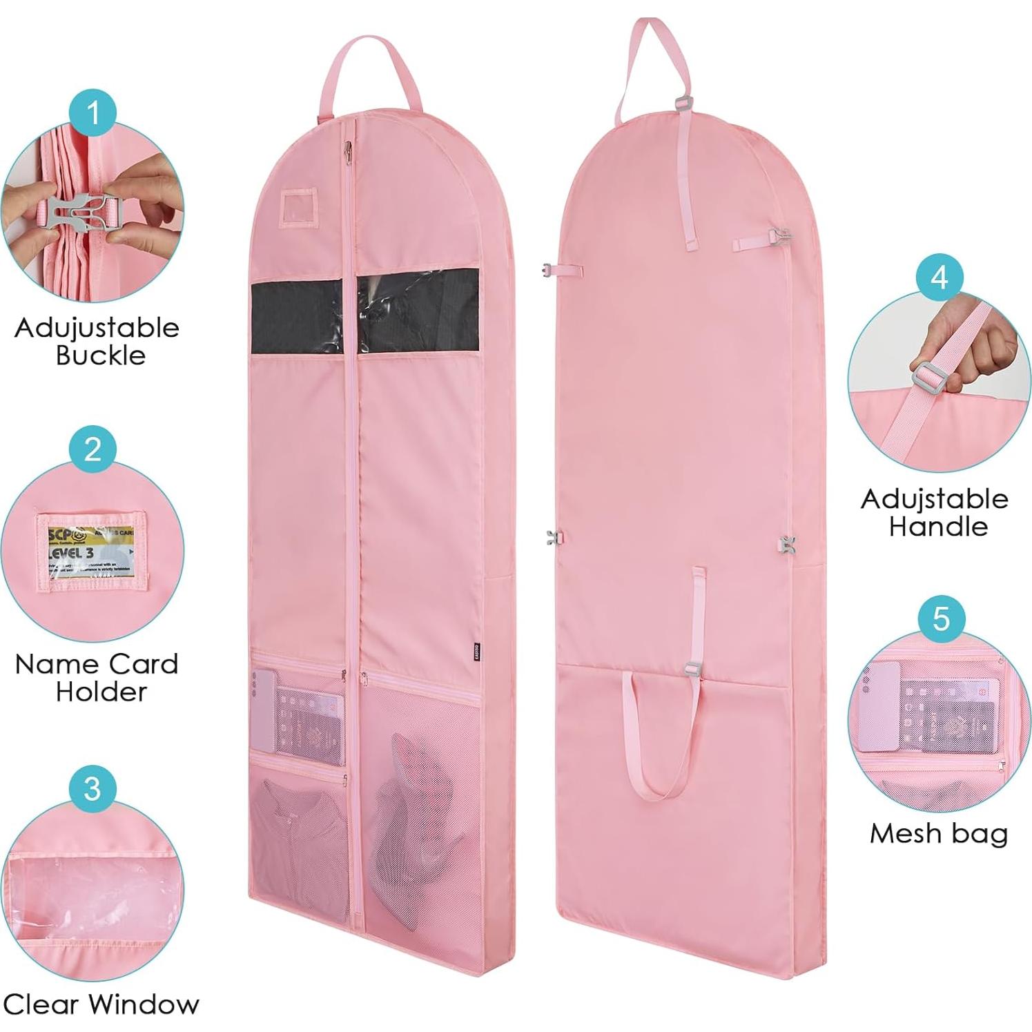 Bolsa de Ropa para Viaje EASYSO 152 cm Rosa con Ventanas