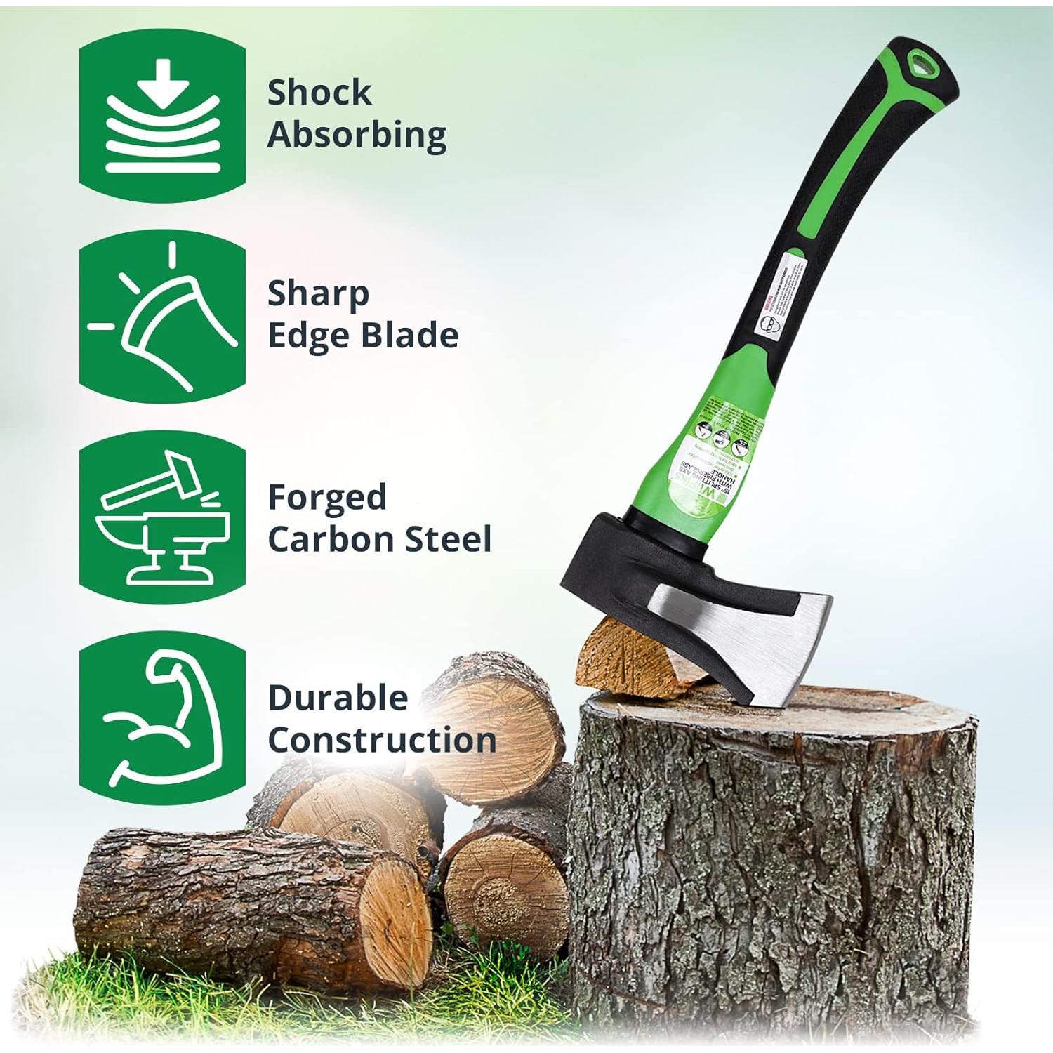 Hacha de Camping WilFiks 15" (38.1 cm) Acero Carbono Ergonomica