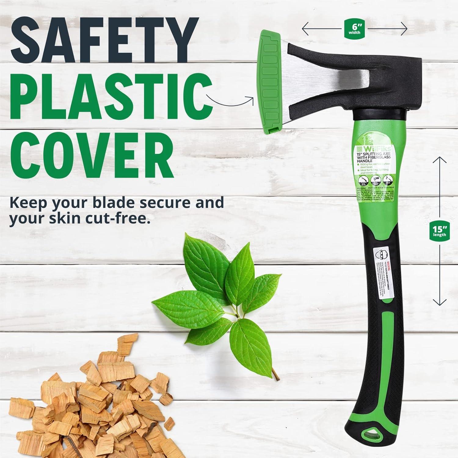 Hacha de Camping WilFiks 15" (38.1 cm) Acero Carbono Ergonomica