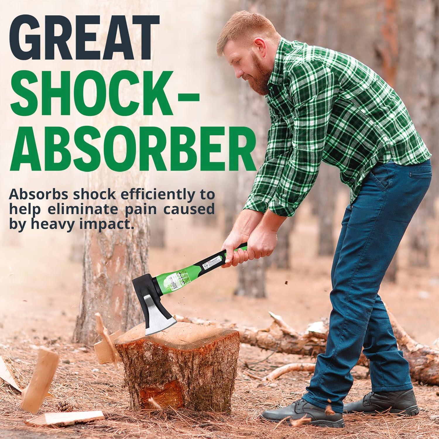 Hacha de Camping WilFiks 15" (38.1 cm) Acero Carbono Ergonomica