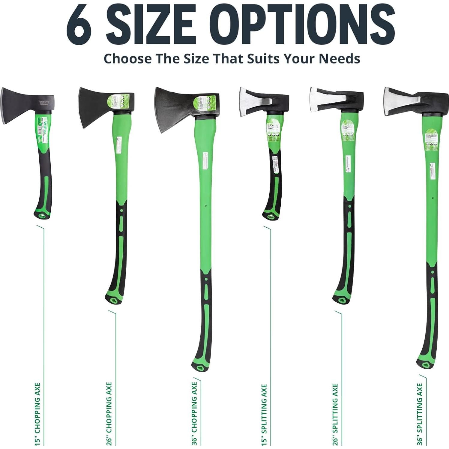 Hacha de Camping WilFiks 15" (38.1 cm) Acero Carbono Ergonomica