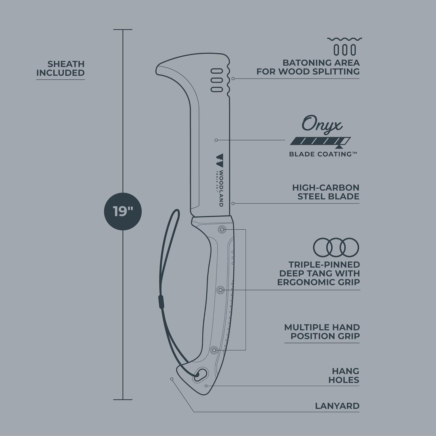 Hacha de Matorrales Super Duty Woodland 22.86 cm con Funda