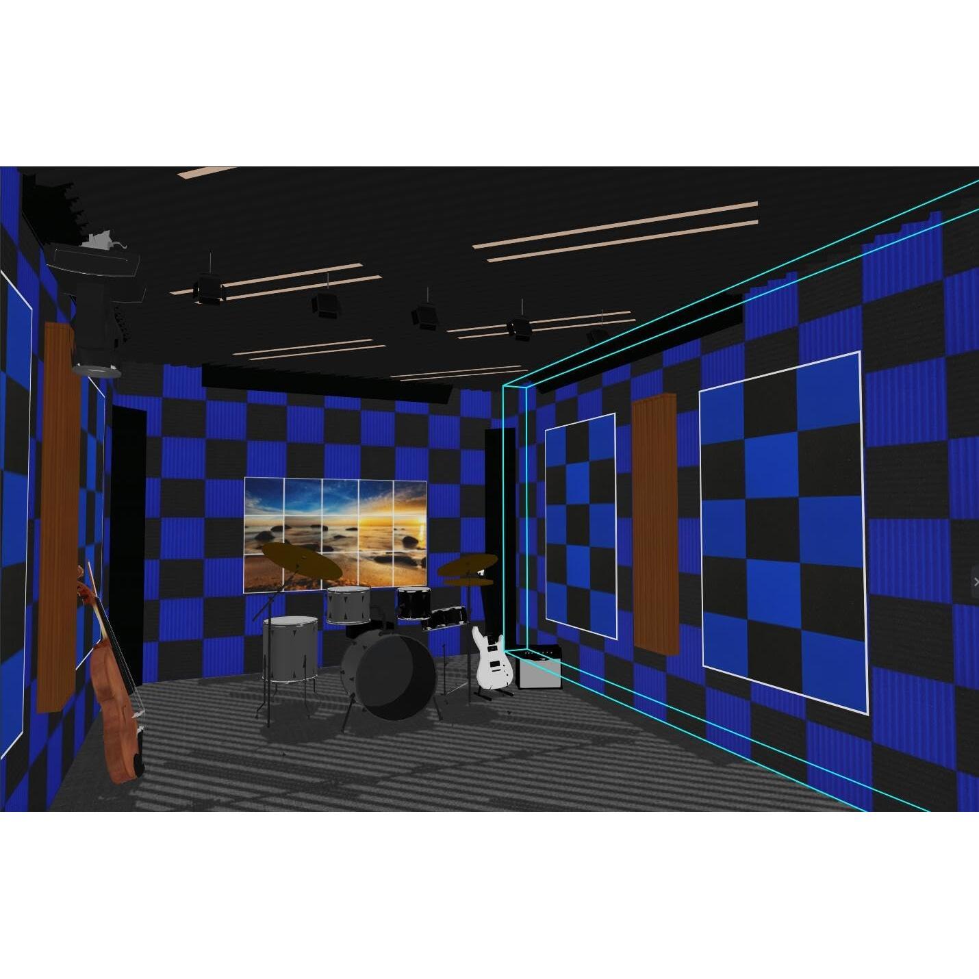 Paquete de 48 Paneles Acústicos 30x30 cm Espuma Insonorizante