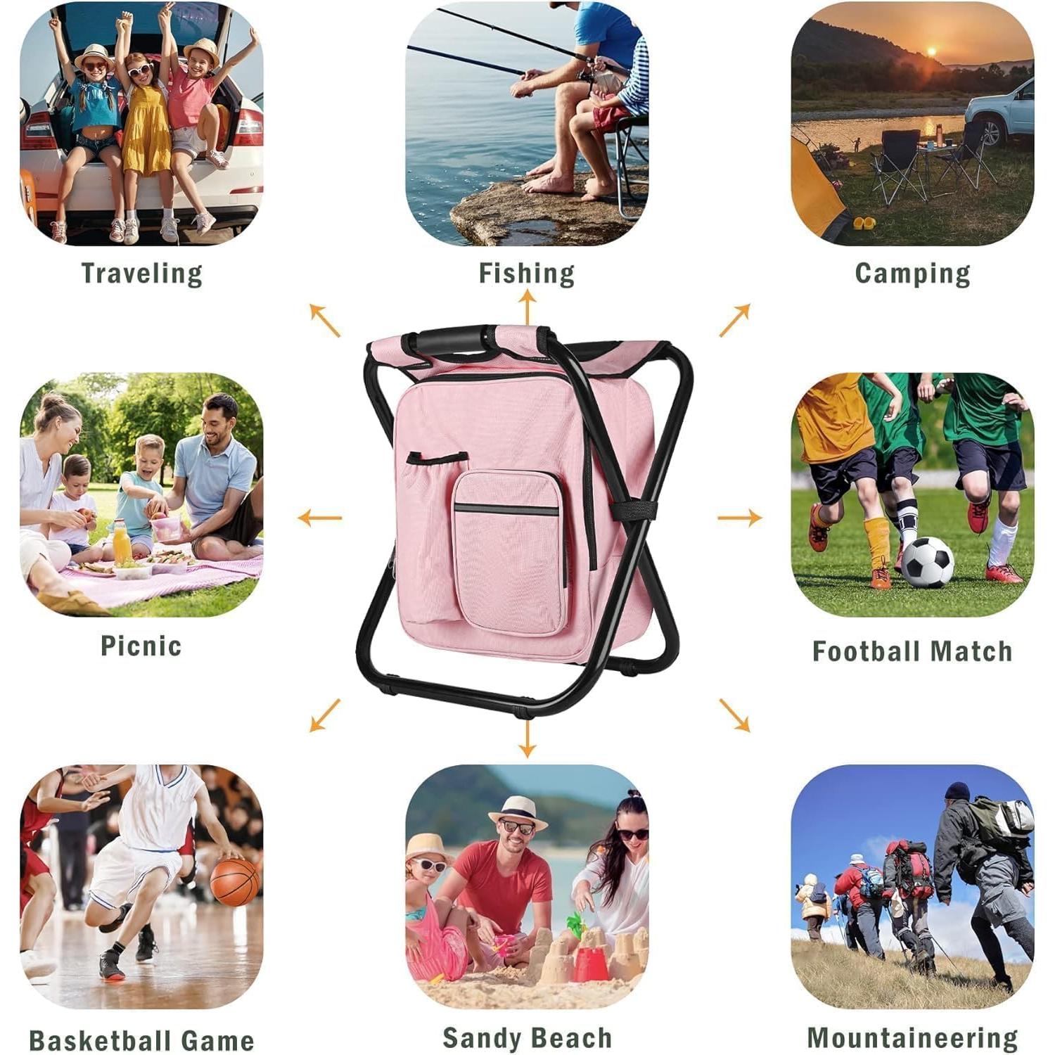 Mochila Silla Enfriador 3-en-1 OUT&ABOUT Rosa/Negro