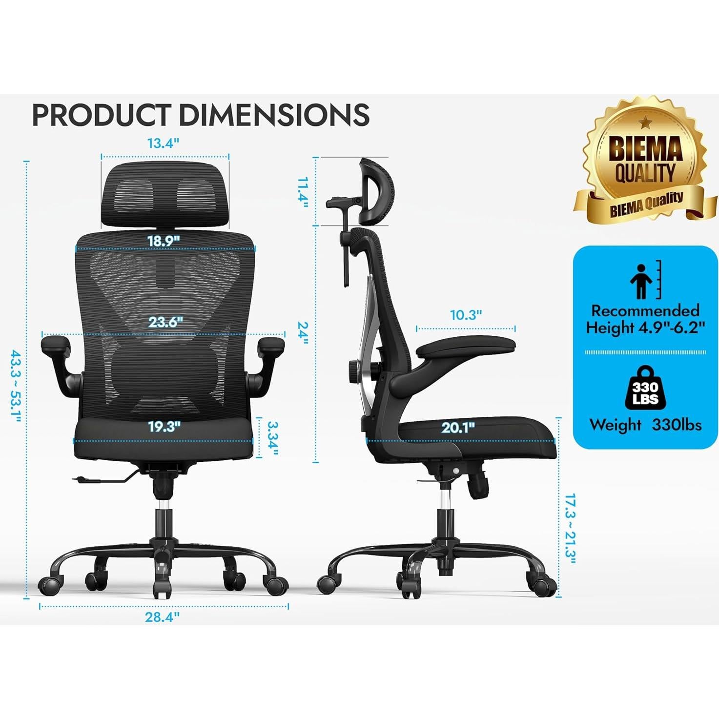Silla de Oficina Ergonómica Ergalithic X100-1 con Soporte Lumbar