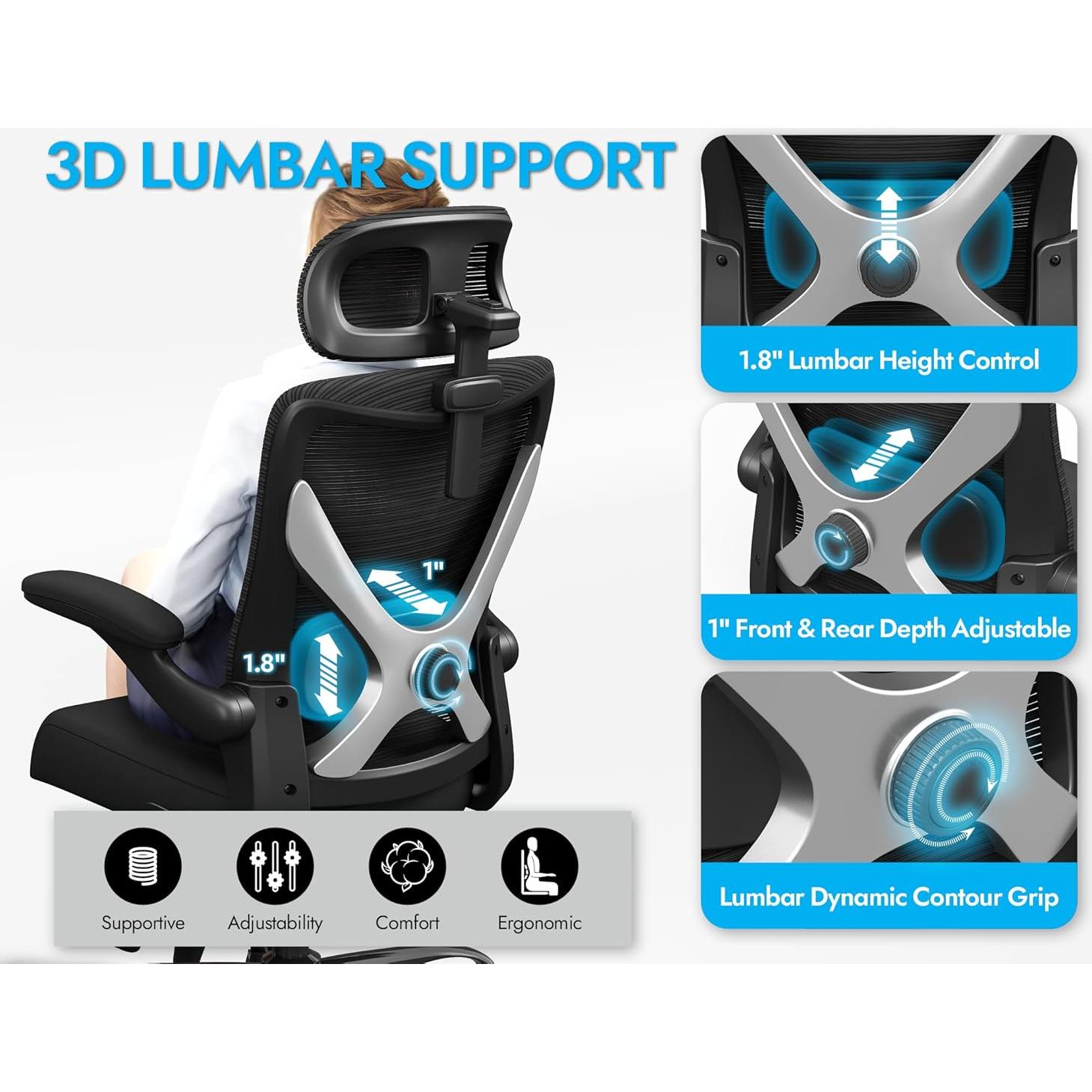 Silla de Oficina Ergonómica Ergalithic X100-1 con Soporte Lumbar